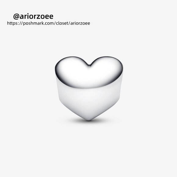 Pandora Engravable Sea Aqua Blue Stone Heart Charm - Picture 2 of 4